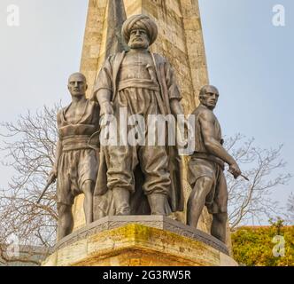 Statue d'Istanbul du Barbarossa Hayreddin Pasha à Besiktas Banque D'Images