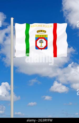 Drapeau d'Apulia, Italie, Apulia, Pulia Banque D'Images