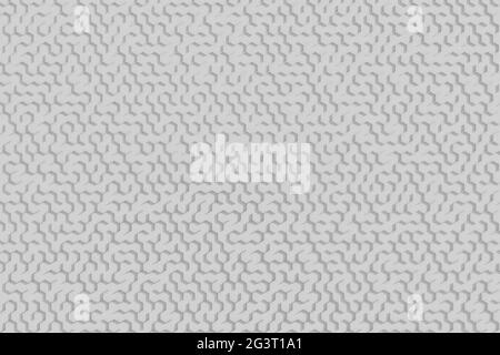 Motif labyrinthe hexagonal blanc. Rendu 3D abstrait simple et minimaliste. Banque D'Images