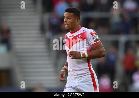 Regan Grace (5) de St Helens pendant le match Banque D'Images