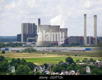 Vue de la centrale électrique Eschweiler lignite depuis l'Indemann tour d'observation Banque D'Images