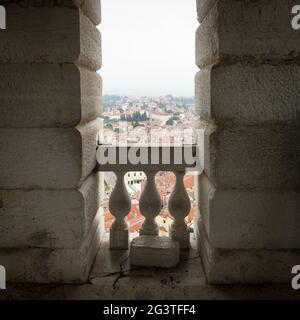 Vue depuis le clocher de Rovinj, Croatie Banque D'Images