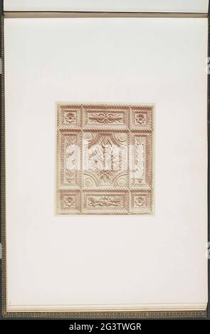 Modèle de gypse pour une décoration du Palais du Louvre. Part de la réunion des Tuileries au Louvre 1852-1857, album 3. Banque D'Images