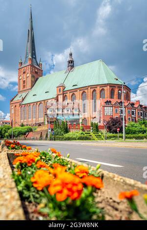 La Cathédrale Basilique Saint-Jacques l'Apôtre de Szczecin Banque D'Images