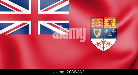 3D Red Ensign canadien (1957-1965). 3D Illustration. Banque D'Images