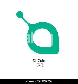 Siacoin (SC) décentralisé blockchain Internet-of-Things paiements cryptocoin vecteur logo icône Illustration de Vecteur