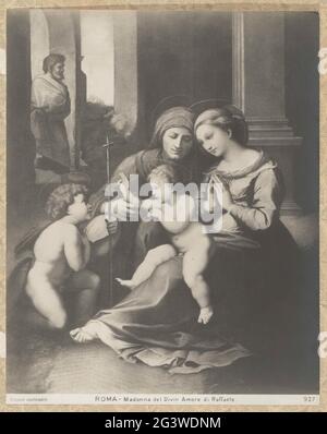 Production photo d'une peinture, représentant Maria avec l'enfant, John le Baptiste et sa mère Elisabet; Roma - Madonna del Divin Amore di Raffaele. Partie d'un album photo d'un voyage à travers l'Europe du Sud et le Moyen-Orient. Banque D'Images