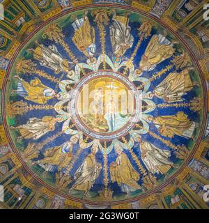Mosaïque byzantine historique à la basilique Saint-vitale, Ravenne, Italie Banque D'Images