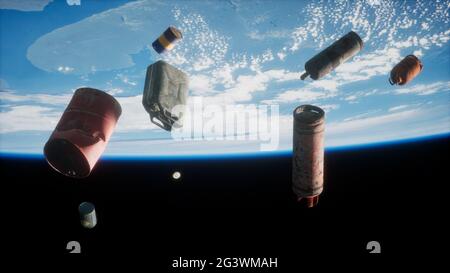 Pollution de l'atmosphère de la planète Terre et espace Banque D'Images