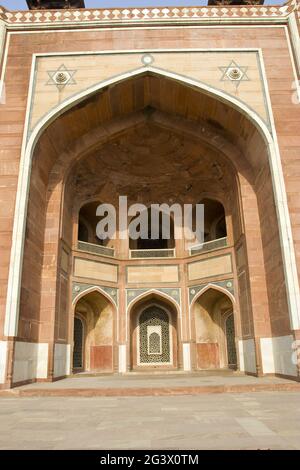 Entrée du tombeau d'Humayun Banque D'Images