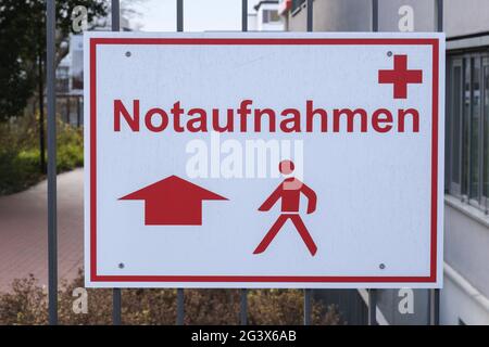 Signez l'hospitalisation d'urgence Banque D'Images