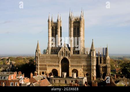 Cathédrale de Lincoln (également connue sous le nom d'église de la Sainte Vierge Marie de Lincoln) à Lincoln, Angleterre Banque D'Images