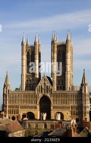 Cathédrale de Lincoln (également connue sous le nom d'église de la Sainte Vierge Marie de Lincoln) à Lincoln, Angleterre Banque D'Images