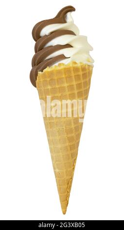 Glace douce au chocolat-vanille Banque D'Images
