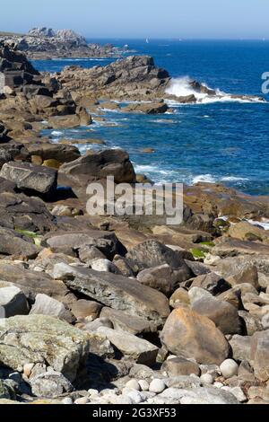 Côtes Nord du Finistère , Bretagne Banque D'Images