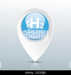 Aiguille de la pompe à gaz de Wasserstoff H2 Banque D'Images