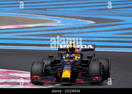 Lors de la première pratique libre du Grand Prix de Formule 1 au circuit Paul Ricard du Castellet, dans le sud de la France, le vendredi 18 juin 2021. Le Grand Prix de France aura lieu dimanche. (Photo AP/François Mori) Banque D'Images