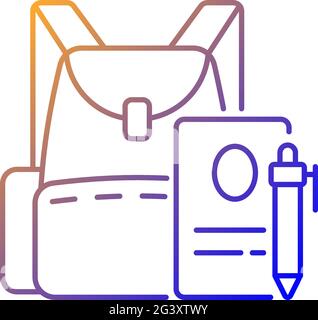 Icône de vecteur linéaire dégradé sac à dos Illustration de Vecteur
