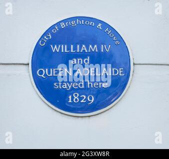Guillaume IV et la reine Adélaïde Blue Plaque, Brighton