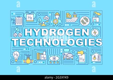 Bannière concepts de mot technologies de l'hydrogène Illustration de Vecteur