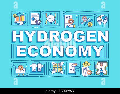 Bannière de concepts de mot d'économie d'hydrogène Illustration de Vecteur