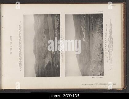 Deux visages sur les forts près de Port Arthur; UNE vue sur l'ensemble des forts de Mantow Hill, Port Arthur; UNE vue sur le fort de Lantaning, Port Arthur. Au-dessus d'une face des forts de la colline de Mantow, sous une face du fort de Lantaning. Banque D'Images