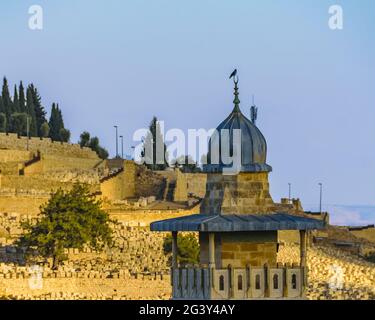 Vue aérienne du Mont du Temple, Jérusalem Banque D'Images