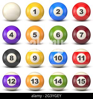 Collection de boules de billard 3D Banque D'Images