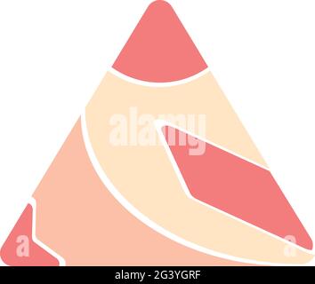 forme de triangle abstrait de couleur aléatoire blotch. Coins arrondis Blotch organique de formes colorées. Point de chute de liquide de la pierre de galet silhouette dedans Illustration de Vecteur