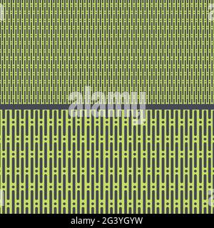 Motif organique simple abstrait sans couture. Modèle de lignes de style liquide évolutif. Ensemble de 2 motifs différents dans style liquide. Fond vert néon et Illustration de Vecteur