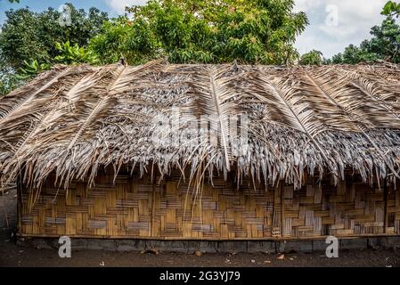 Cabane en paille recouverte de palmier, Malekula, Vanuatu, Pacifique Sud, Océanie Banque D'Images