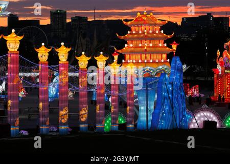 Feux Follet, événement de lumières chinoises, Montréal, Québec, Canada Banque D'Images