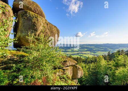 Kraftplatz Hochbuchet à Aigen-Schlägl, Haut-Mühlviertel, haute-Autriche, Autriche Banque D'Images