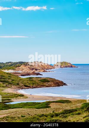 Platja de Binimella, Plage de Binimella, Minorque ou Minorque, Iles Baléares, Espagne Banque D'Images