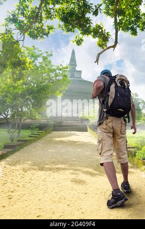 Silhouette de touriste et un beau paysage Banque D'Images
