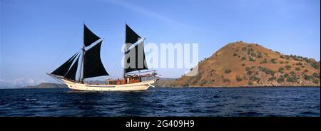 INDONÉSIE. ÎLES NUSA TENGARRA. ÎLE DE KOMODO. CROISIÈRE DE LUXE SILONA Banque D'Images