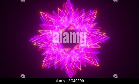 Les étoiles néon splines, généré par ordinateur. arrière-plan lumineux de rendu 3d Banque D'Images