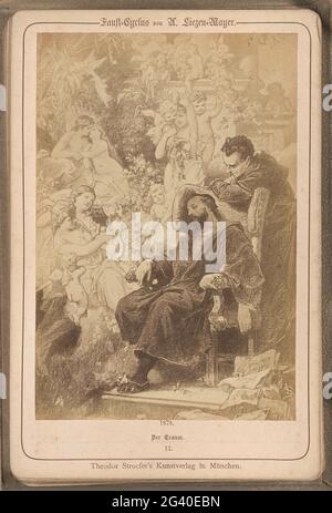 Production photo d'un dessin intitulé "le rêve"; Der Traum .. Partie de l'album avec 30 productions photographiques de dessins de l'histoire Faust de J.W. Von Goethe. Banque D'Images