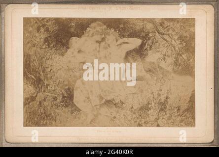 Production photo (vraisemblablement) d'un dessin intitulé "Oberon et Titania"; Oberon und Titania .. Partie de l'album avec 30 productions photographiques de dessins de l'histoire Faust de J.W. Von Goethe. Banque D'Images