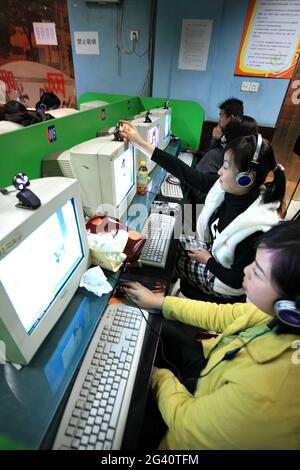 CHINE, BEIJING, INTERNET CAFE Banque D'Images