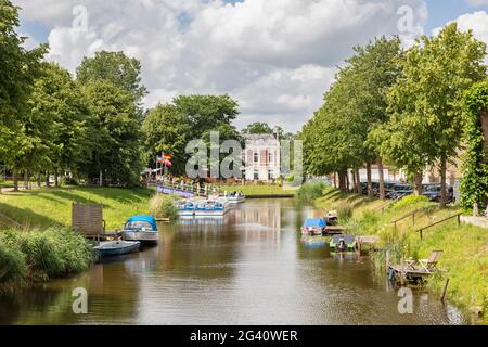 Mittelburggraben Gracht, Friedrichstadt, Schleswig-Holstein, Allemagne Banque D'Images