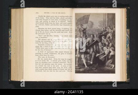 Production photo d'un imprimé à un tableau, présentant la chute du Christ sous la croix. . Banque D'Images