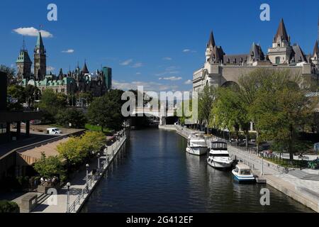 Sur le canal Rideau, Ottawa (Ontario), Canada Banque D'Images