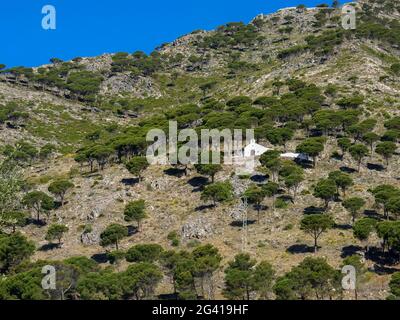 Chapelle sur colline près de Mijas en Espagne Banque D'Images