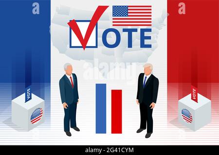 Jour de l'élection. États-Unis débat du président vote 2020. Affiche électorale. Vote 2020 aux Etats-Unis, bannière design. Campagne électorale politique Illustration de Vecteur