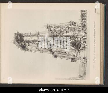 Pivotement des plates-formes de la plaque précédente après avoir construit la première jambe de force. . Banque D'Images