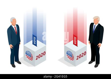 Jour de l'élection. États-Unis débat du président vote 2020. Affiche électorale. Vote 2020 aux Etats-Unis, bannière design. Campagne électorale politique Illustration de Vecteur