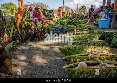 Marché sur Tanna, Vanuatu, Pacifique Sud, Océanie Banque D'Images