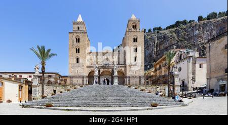 La Cathédrale de Cefalù, Sicile, Italie Banque D'Images