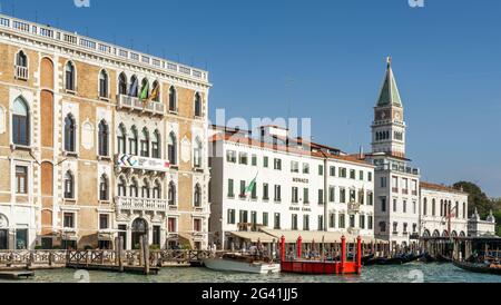 Monaco Hôtel sur le Grand Canal à Venise Banque D'Images